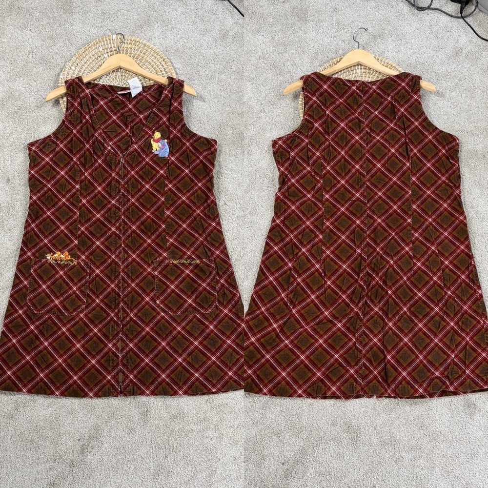 The Disney Store m Winnie the Pooh Corduroy Dress Embroidered in Red Brown XXL